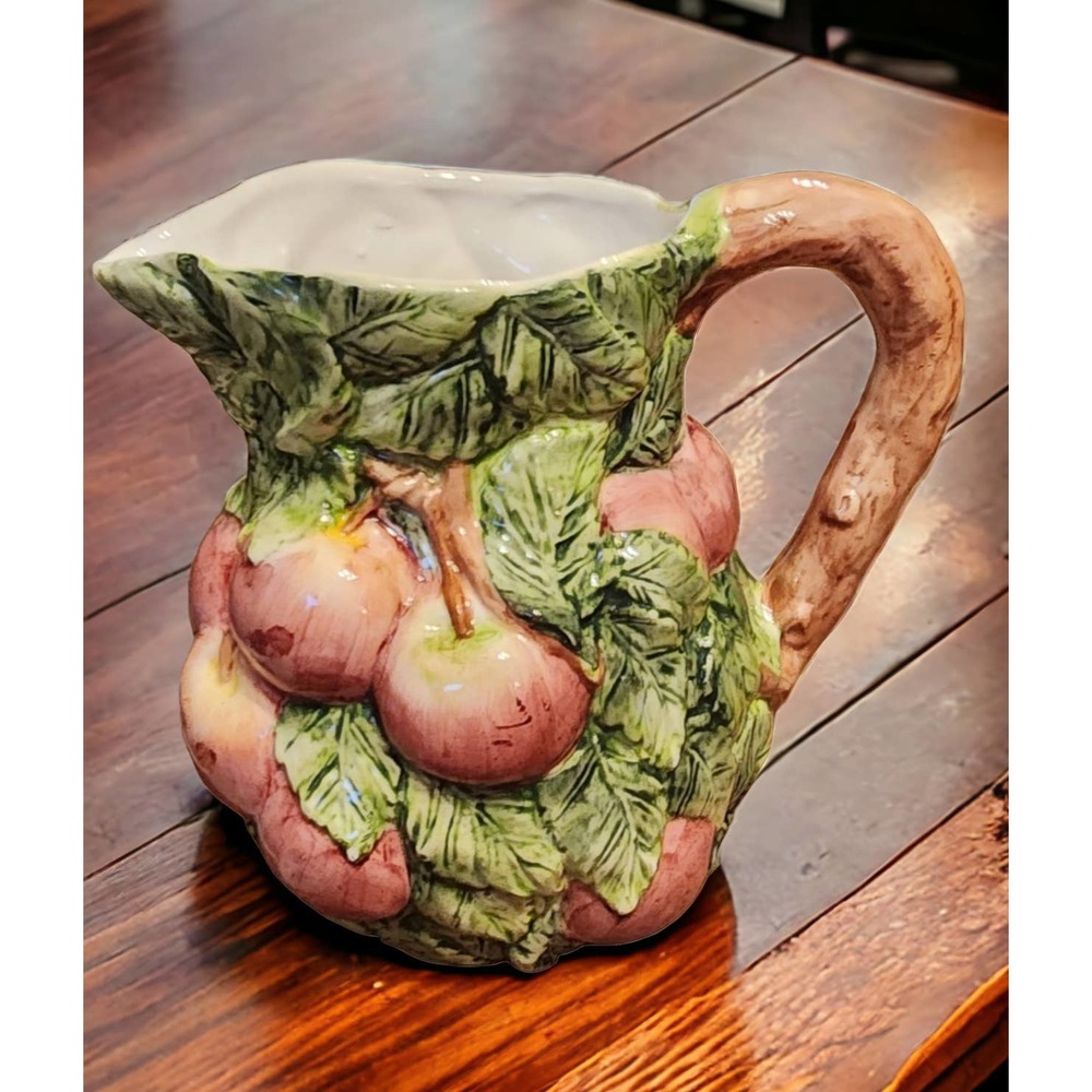 APPLES AND LEAVES CERAMIC PITCHER FROM WORLD BAZAAR